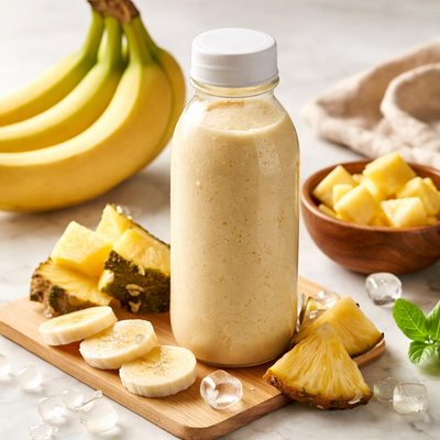 自然香蕉菠萝冰沙