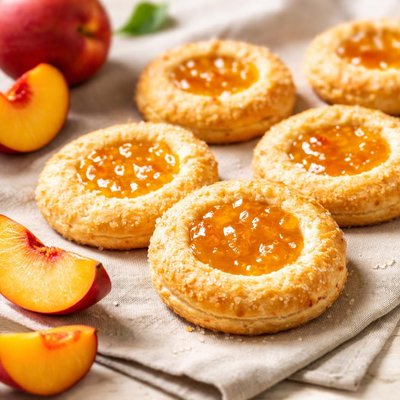 Nectarine jam biscuit