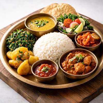 Nepali chicken thali