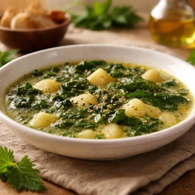 Nettle and potato soup