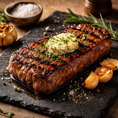 New york steak with butter