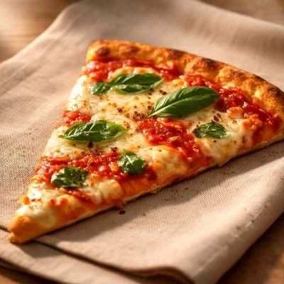 New york style margherita pizza slice
