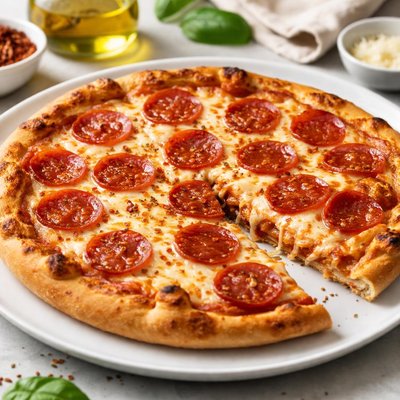 New york style pepperoni pizza