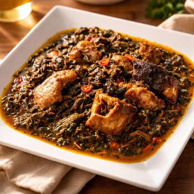 Nigerian bitter leaf soup