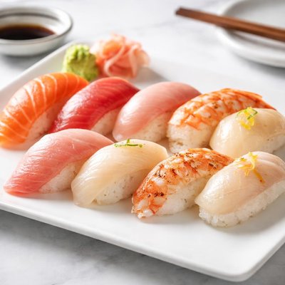 Nigiri with various fish