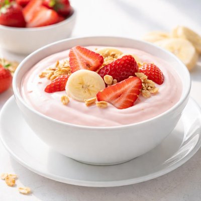 Non-fat strawberry banana yogurt