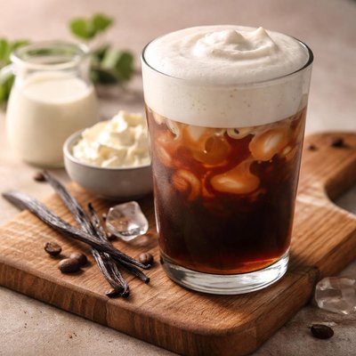 Non dairy vanilla sweet cream cold foam