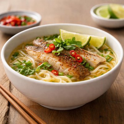 Noodle fish soup