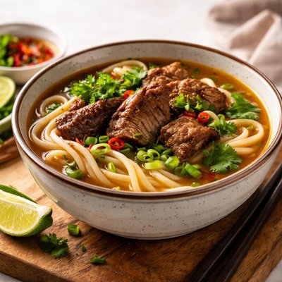 Noodle soup with beef