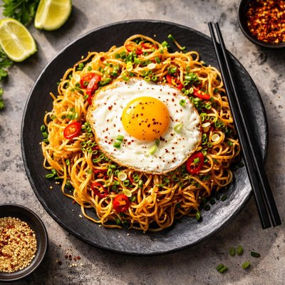 Noodles with egg