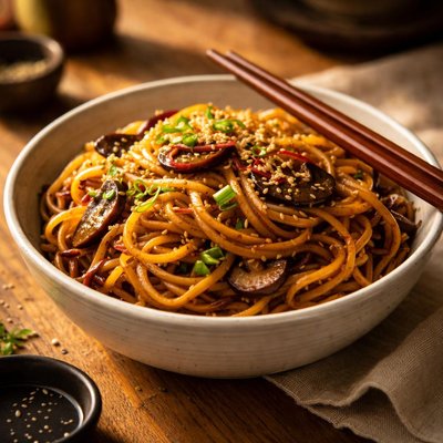 Noodles with soy sauce