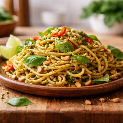 Noodles with thai pesto