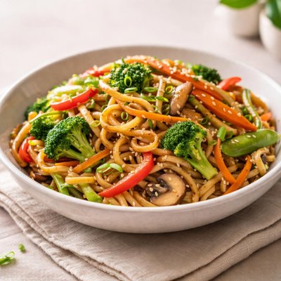Noodles with veggies