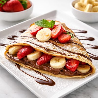 Nutella strawberry banana crepe