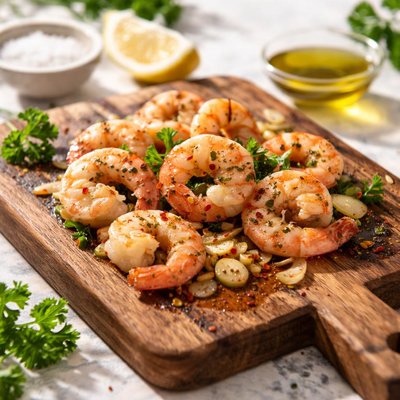 Gamberi saltati nell'olio d'oliva