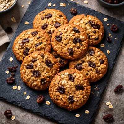 Oat and raisin cookie
