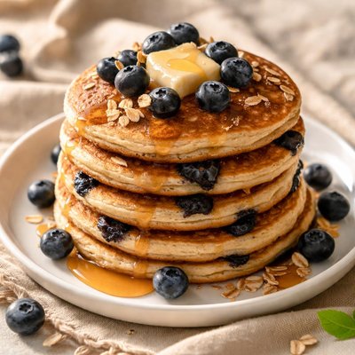 Oat flour blueberry pancake