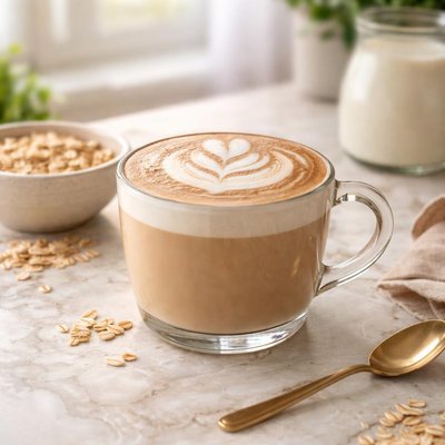 ओट मिल्क कप्पुचीनो
