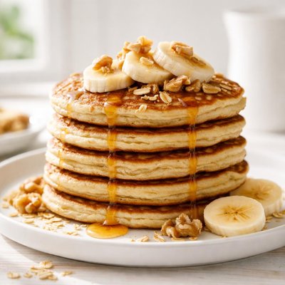 Hotcakes de avena y plátano