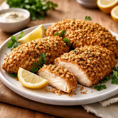 Oatmeal breaded chicken breast