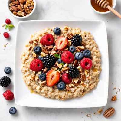 Oatmeal with berries and nuts