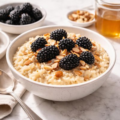 Oatmeal with blackberries