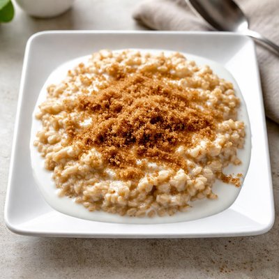 Oatmeal with brown sugar and milk