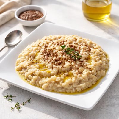 Oatmeal with flax seeds and olive oil