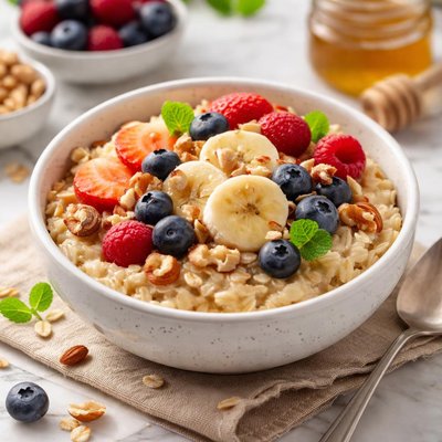Oatmeal with fruits and nuts
