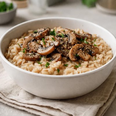 Oatmeal with mushrooms