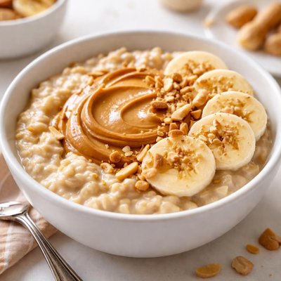 Oatmeal with peanut butter