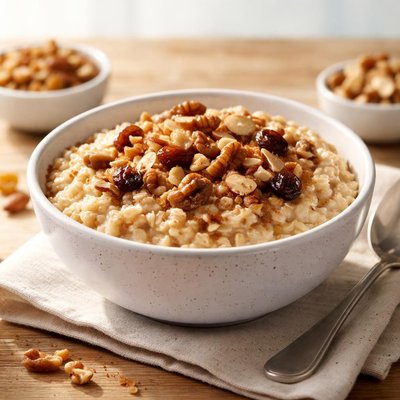 Oatmeal with raisins and nuts