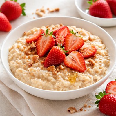 Oatmeal with strawberries