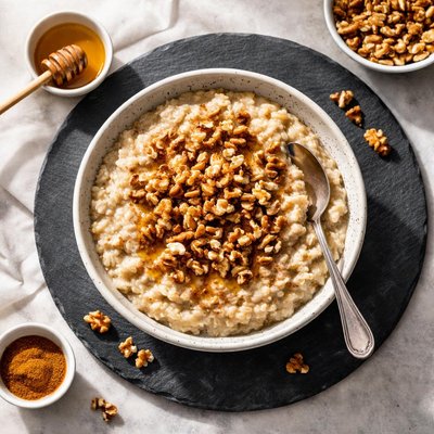 Oatmeal with walnuts