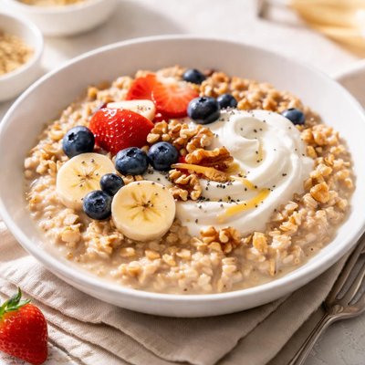Oatmeal with yogurt