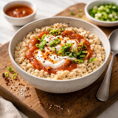 Avena con yogur y salsa picante