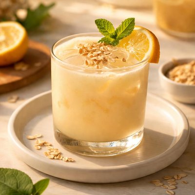 Oatmilk yuzu cocktail