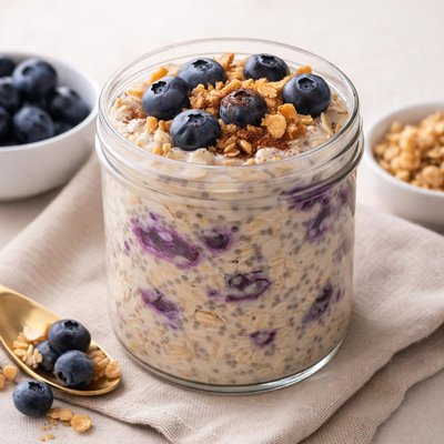 Oats over night blueberry cobler
