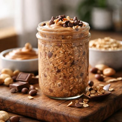 Avena notturna al cioccolato e burro di arachidi