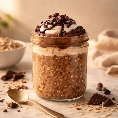 Oats overnight chocolate satin pie