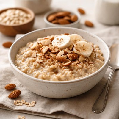 Oats with almond milk