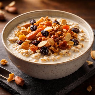 Oats with milk and dry fruits
