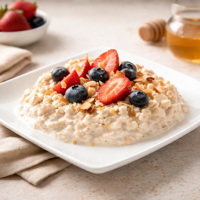 Oats with milk and yoghurt