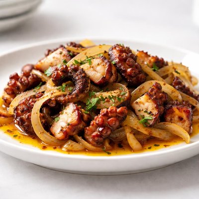 Octopus with onions