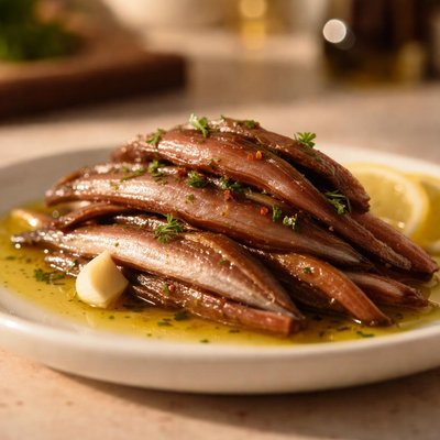 Oil-packed anchovies