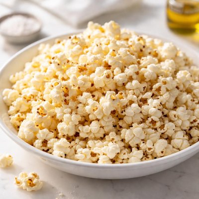 Oil popped popcorn