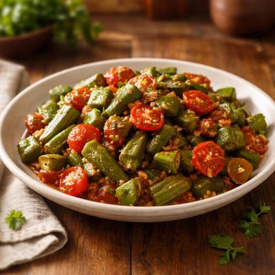Okra and tomato