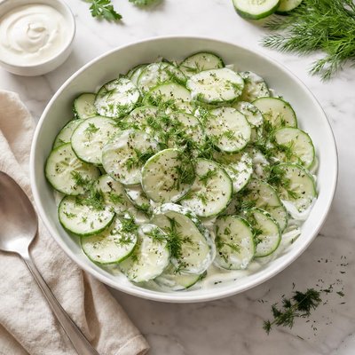 Okurkovy salat se smetanou
