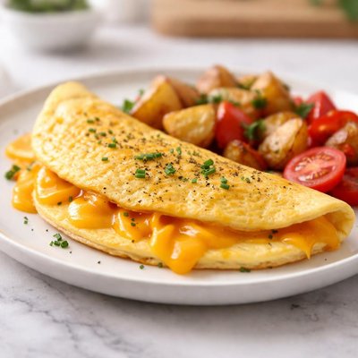 Old cheddar cheese omelet
