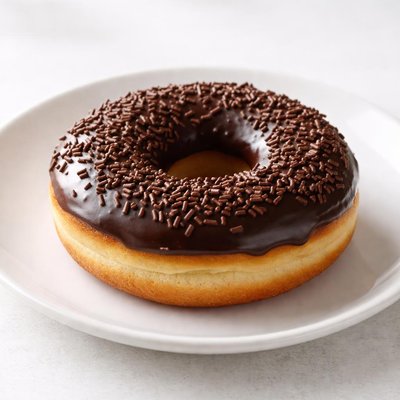 Old fashioned chocolate frosted donut